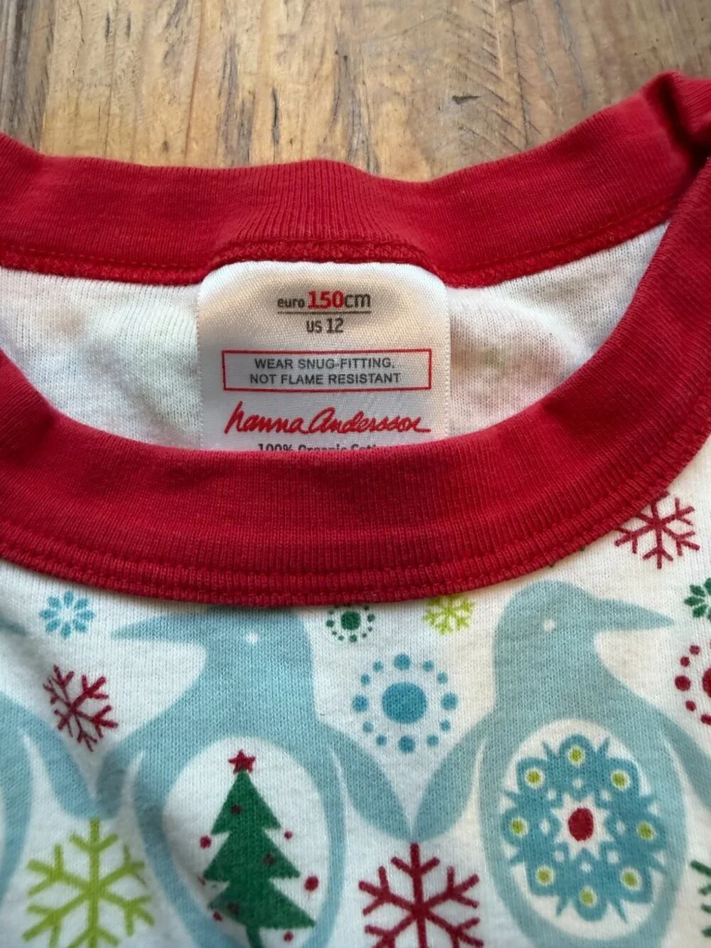 Hanna Andersson 150 12 PAJAMA TOP 100% Organic Cotton Christmas Theme Girl Boy